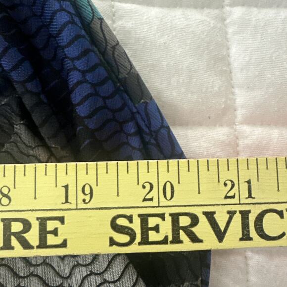 Vintage CACHE Dress Womens Small Blue Wrap Jersey Stretch Retro Y2K Cocktail - Picture 8 of 9